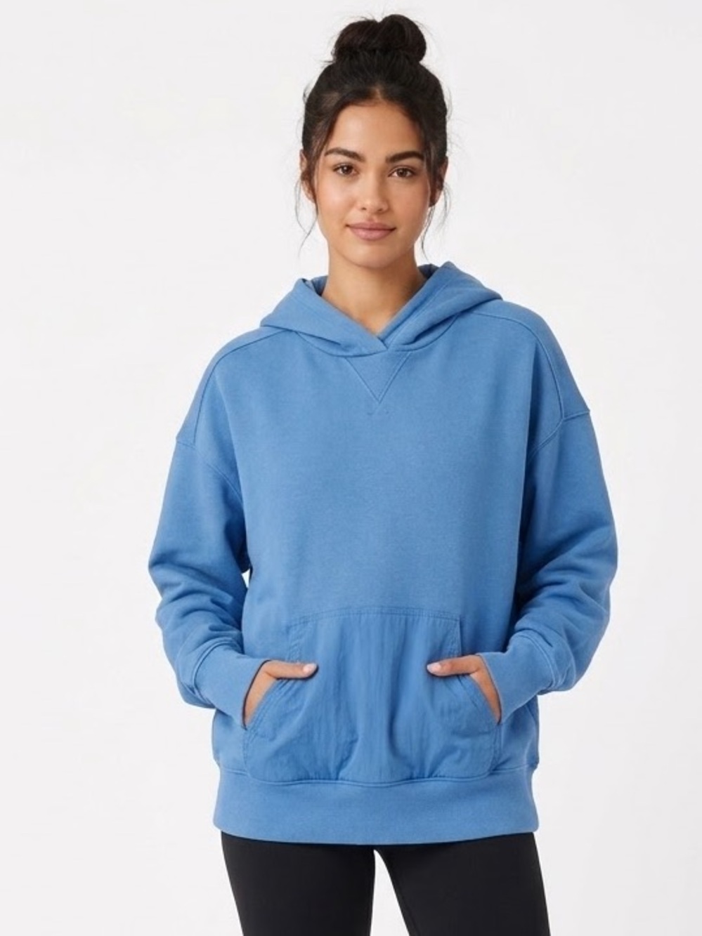 AERIE | OFFLINE BY AERIE CLASSIC FIT NYLON POCKET & HOOD HOODIE SWEATSHIRT